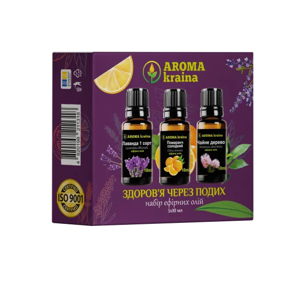 Набір ефірних олій Aroma Kraina (Арома Країна) Здоров’я через подих, 10 мл, 3 шт.