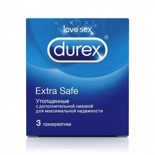 Презервативы Дюрекс Экстра-сейф (Durex Extra Safe), 3 шт.
