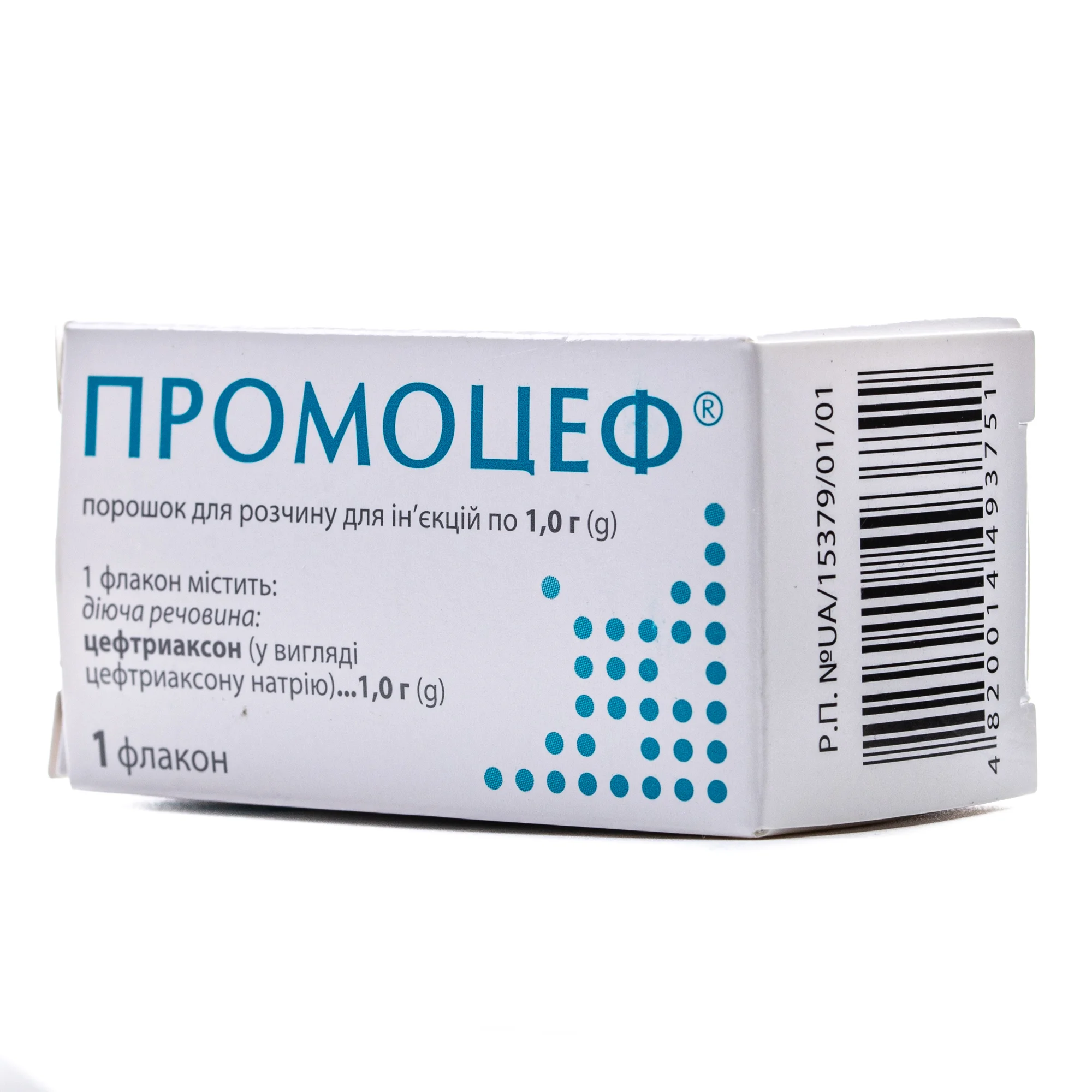 Промоцеф порошок для ін’єкцій по 1 г, 1 шт.