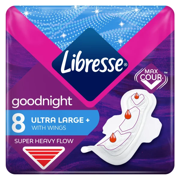 Прокладки Libresse Ultra Goodnight Soft (Либрес Ультра Гуднайт Софт) , 8 шт.
