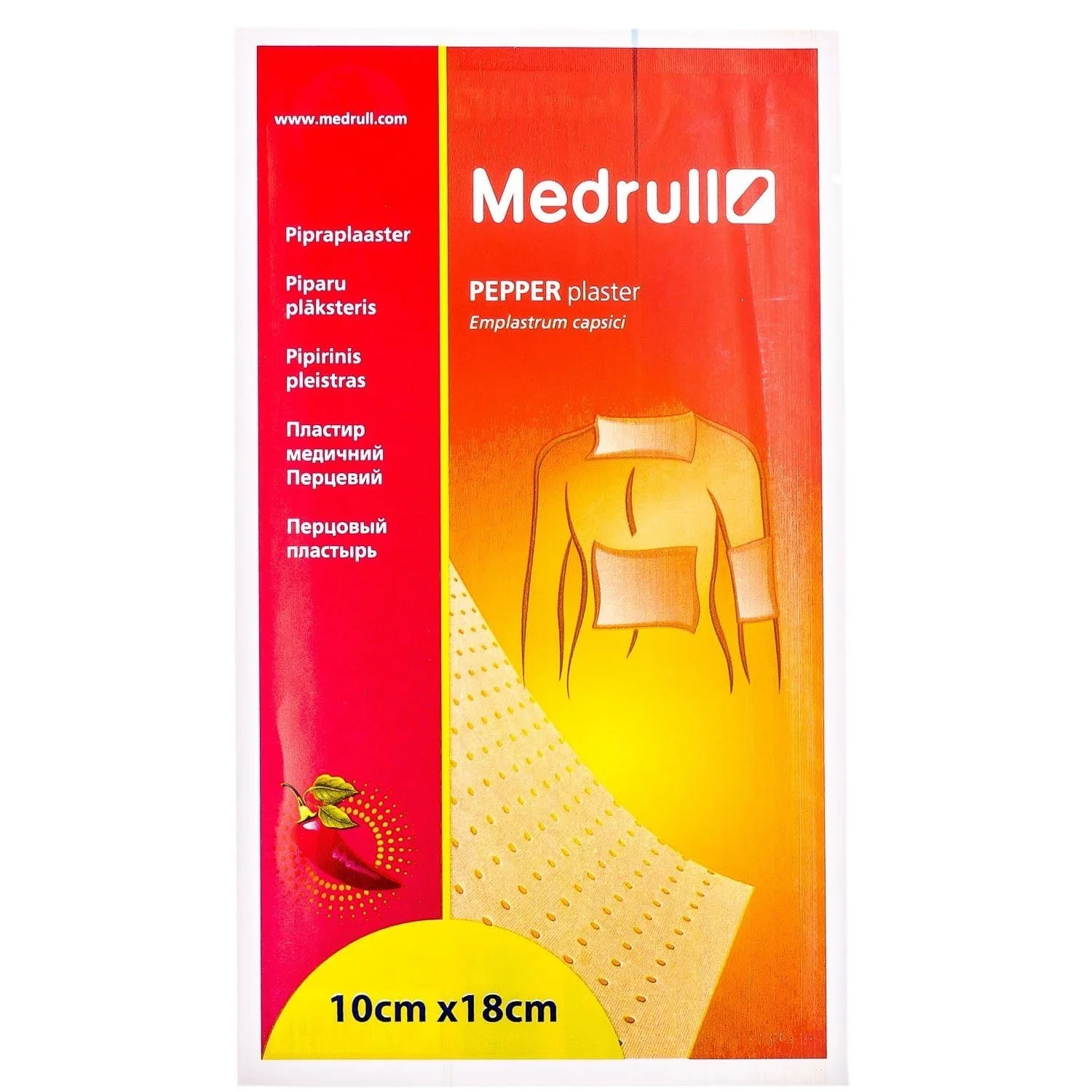 Пластир медичний Medrull (Медрул) перцевий 10 х 18 см, 1 шт.