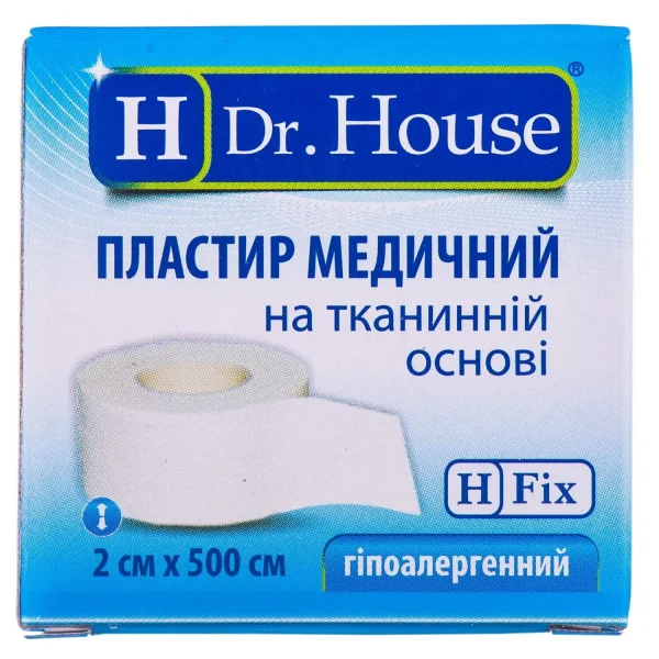 Пластырь Др.Хаус (Dr. House) на тканевой основе 2*500 см, 1 шт.