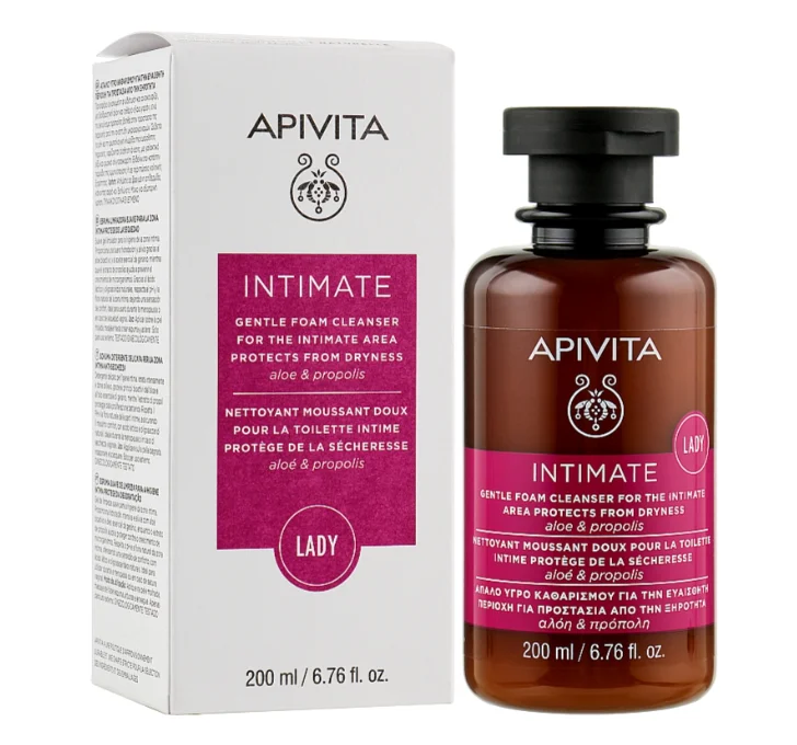 Пінка для інтимної гігієни Apivita (Апівіта) Intimate захист від сухості з алое та прополісом, 200 мл