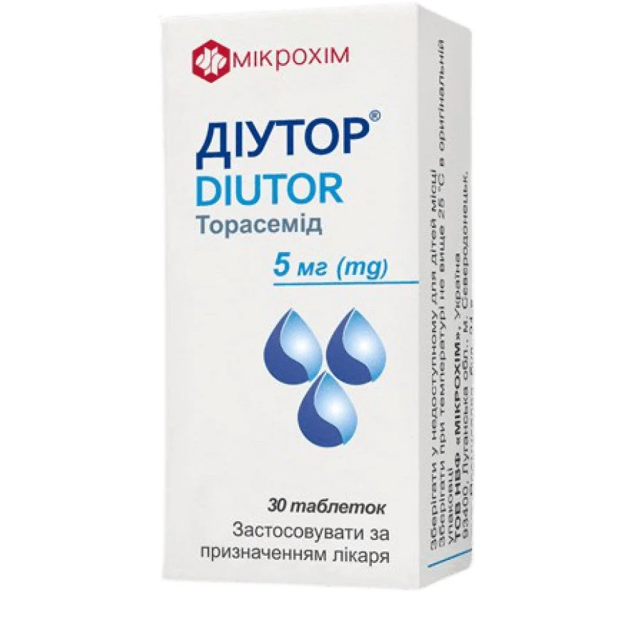 Діутор таблетки по 5 мг, 30 шт.