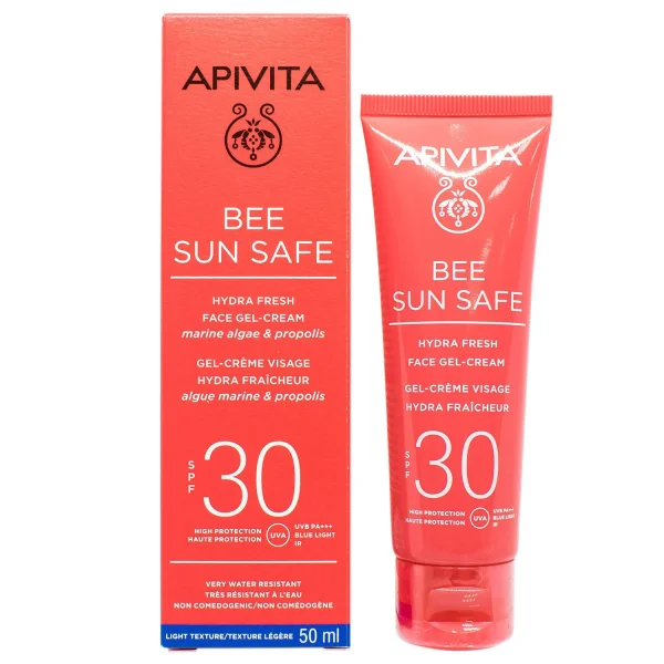 Солнцезащитный гель-крем для лица Апивита Би Сан Сейф (Apivita Bee Sun Safe) СПФ30, 50 мл