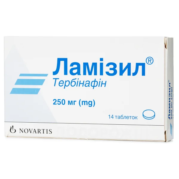 Ламізил таблетки протигрибкові по 250 мг, 14 шт.
