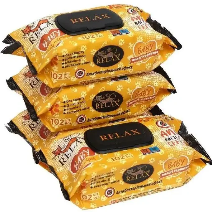 Серветки вологі Relax (Релакс) baby antibacterial, 102 шт.