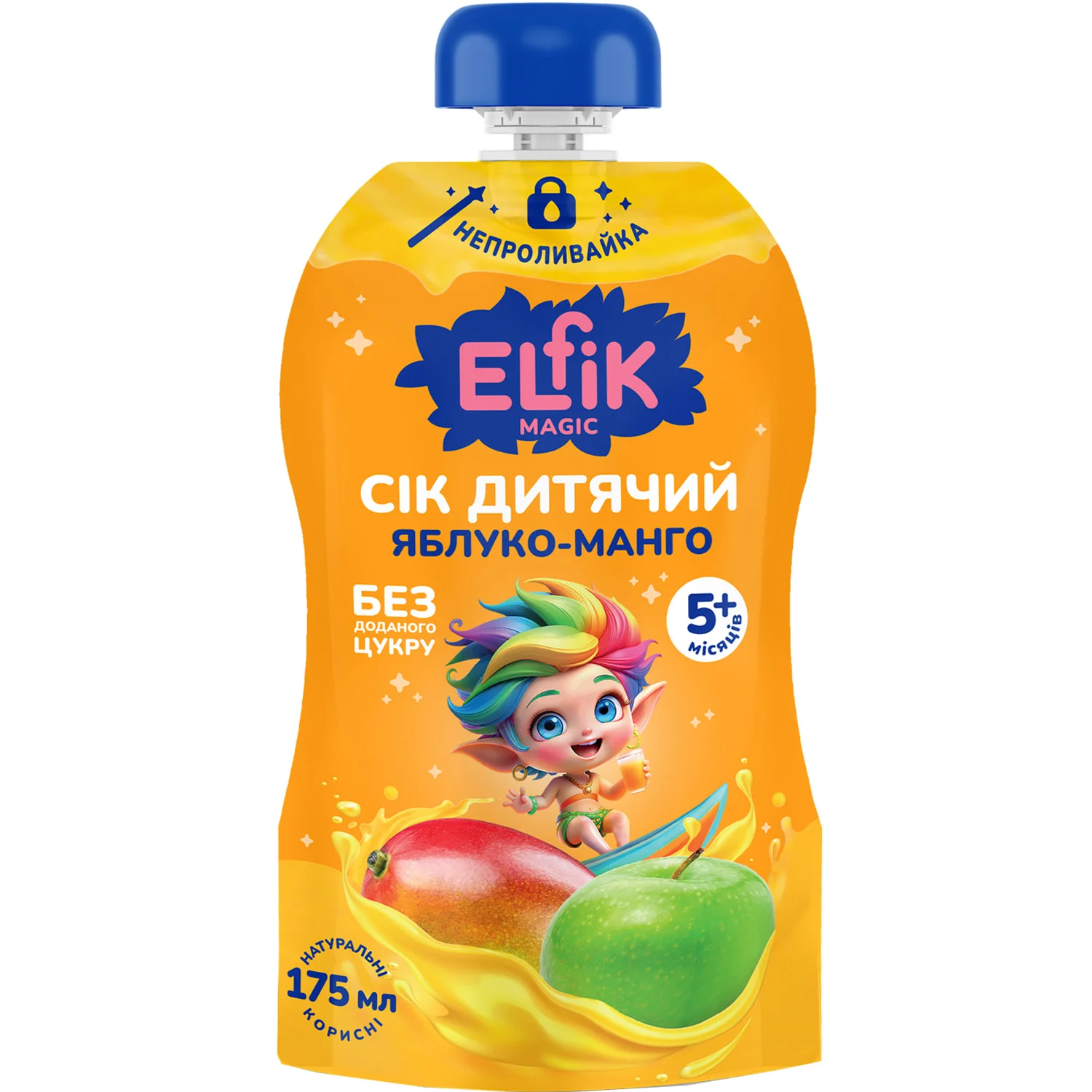 Сік дитячий Elfik (Ельфик) яблуко-манго, 175 мл