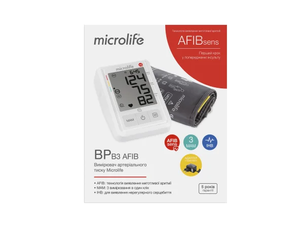 Автоматический тонометр Microlife (Микролайф) цифровой BP B3 AFIB, 1 шт.