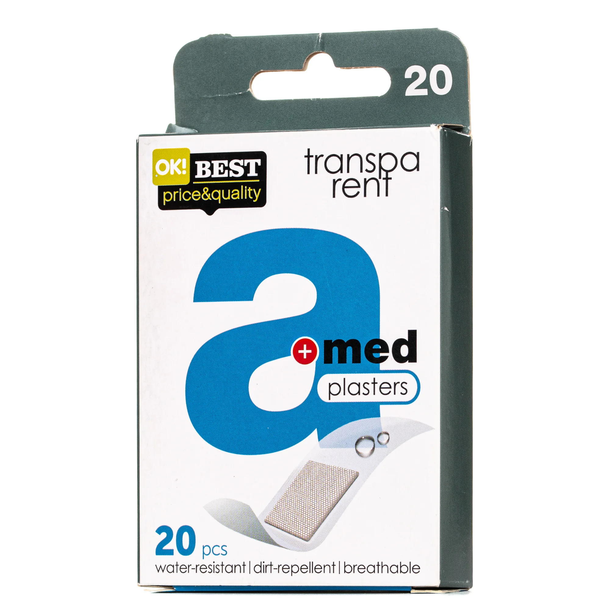 Пластир медичний A-med (А-мед) Transparent на полімерній основі перфорований, 20 шт.