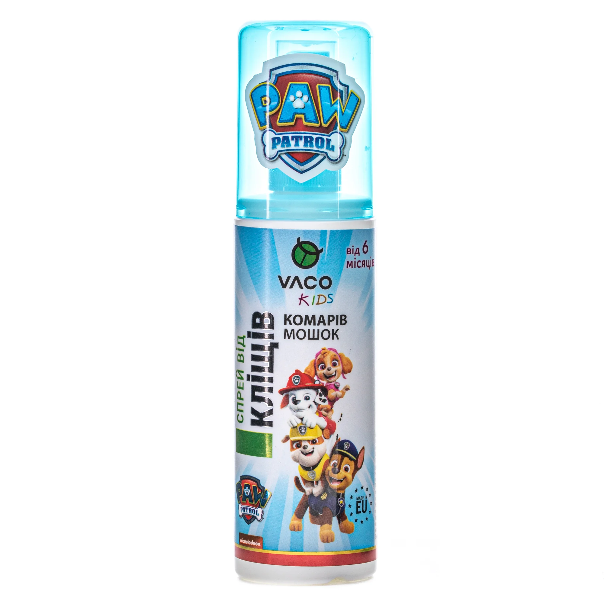 Спрей від комарів кліщів та мошок Vaco (Вако) Paw Patrol Sensitive Ікарідін 10% для дітей, 80 мл
