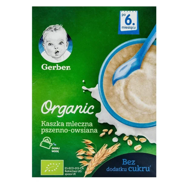 Сухая молочная каша Нестле (Nestle) Гербер (Gerber) Органик пшенично-овсяная для детей с 6 месяцев, 240 г