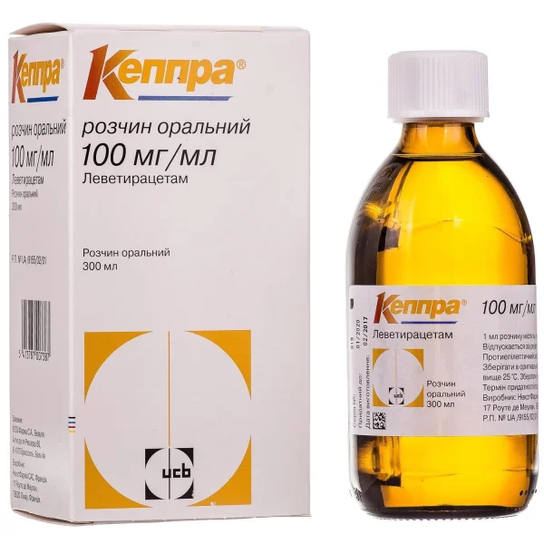 Кеппра оральный раствор, 100 мг/мл, 300 мл