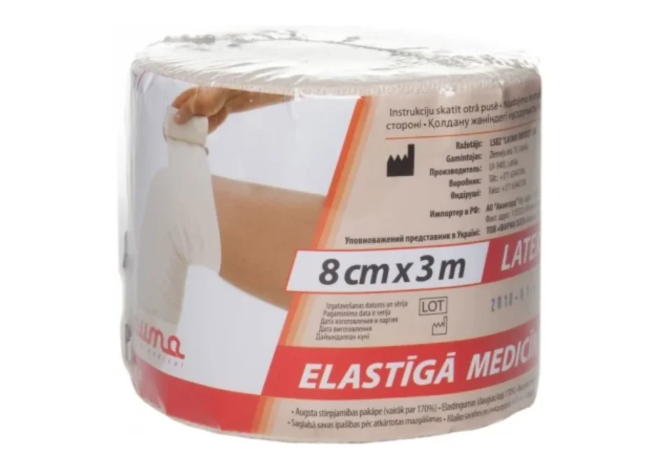 Бинт еластичний Lauma (Лаума) 8 см х 3,0 м, 1 шт.