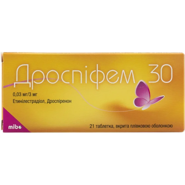 Дроспіфем 30 таблетки, 0,3 мг/3 мг, 28 шт.