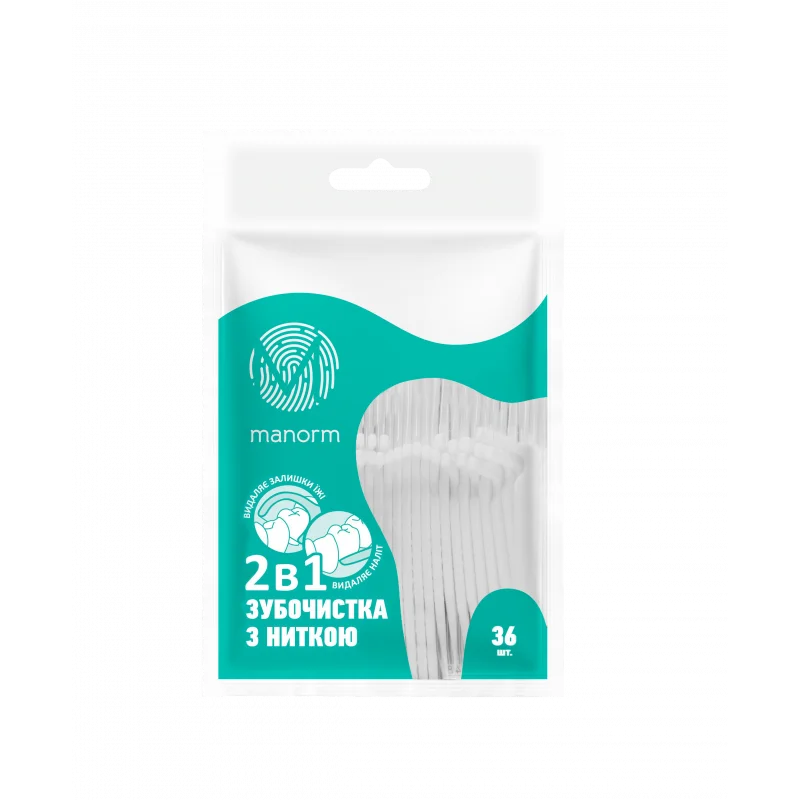 Зубочистка з освіжаючою ниткою Манорм (Manorm), 36 шт.
