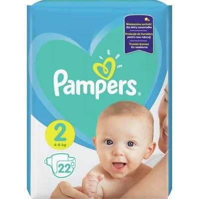 Подгузники Памперс Актив Бэби 2 (Pampers Active Baby) (4-8кг), 22 шт.