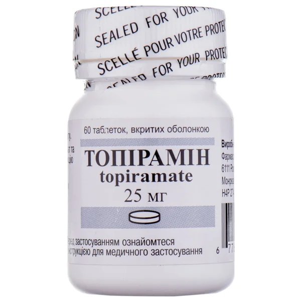 Топирамин таблетки по 25 мг, 60 шт.