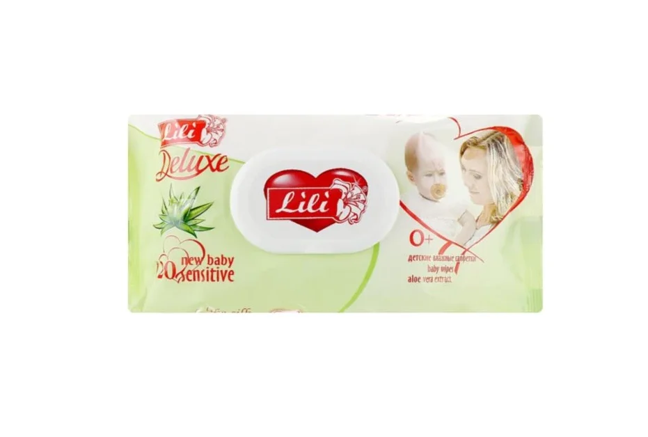 Серветки вологі Lili (Лілі) дитячі з алое вера, 120 шт.