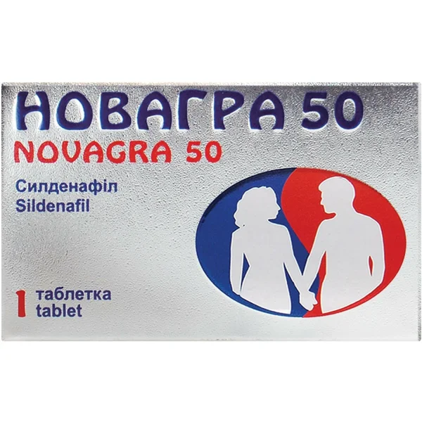 Новагра таблетки по 50 мг, 1 шт.