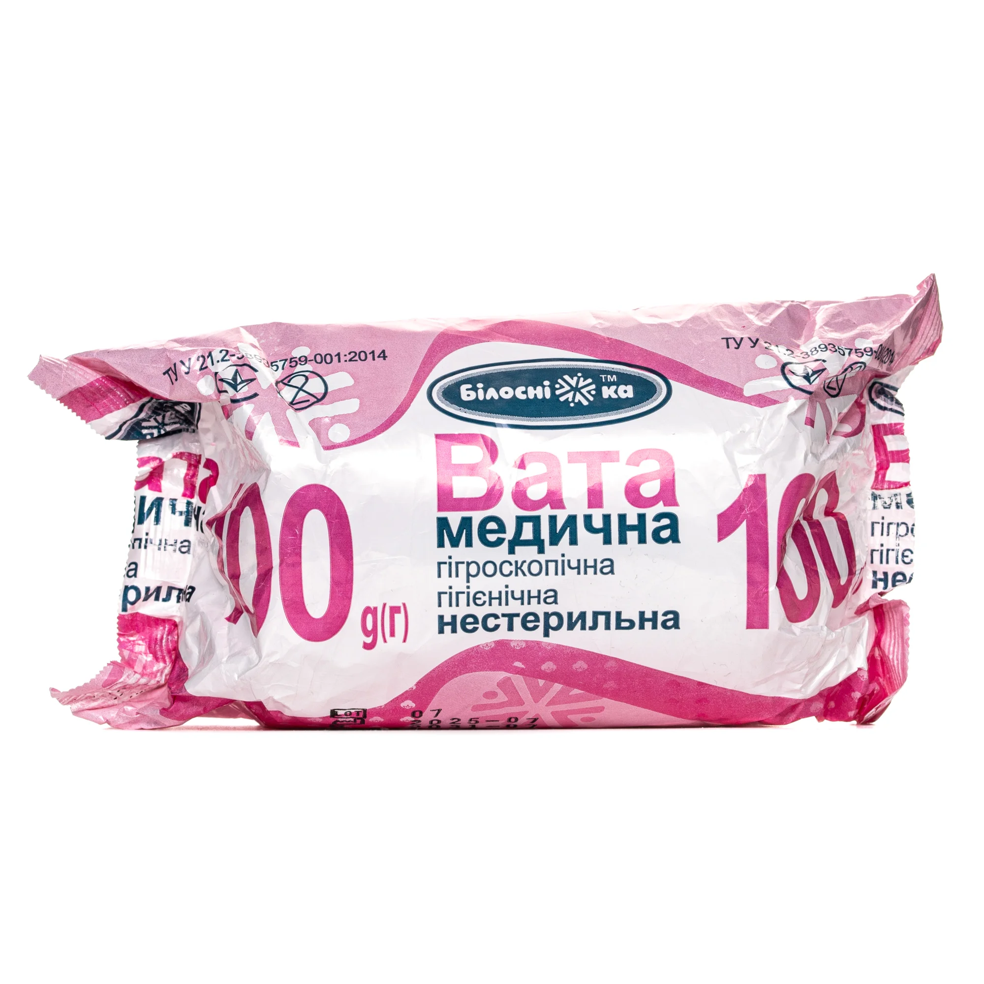Вата нестерильна Білосніжка ролик, 100 г
