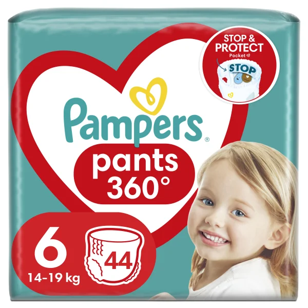 Подгузники-трусики для детей Pampers Pants (Памперс Пантс) размер 6, 15+ кг, джамбо упаковка, 44 шт.