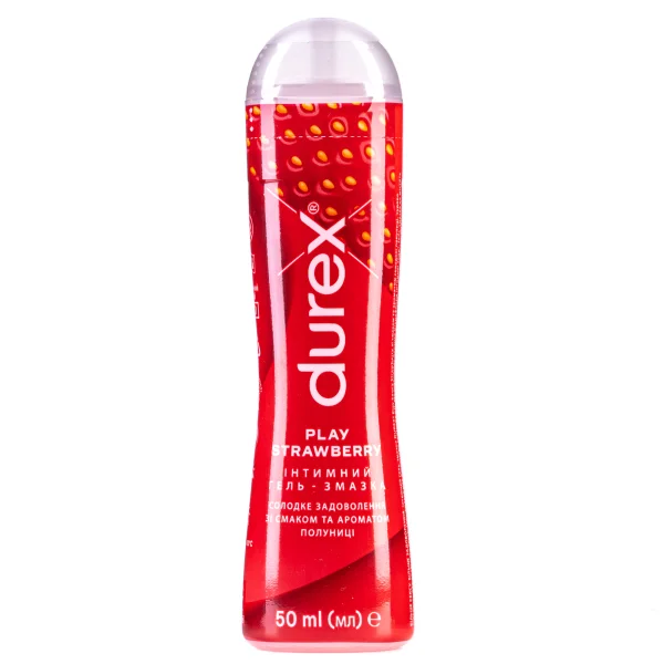 Інтимний гель-змазка Durex Play Saucy Strawberry зі смаком та ароматом полуниці (лубрикант), 50 мл