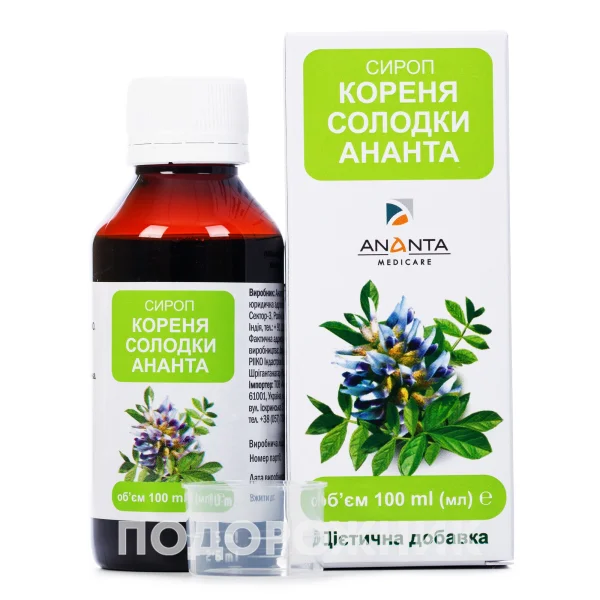 Корень Солодки Ананта Растительный Сироп, 100 Мл: Инструкция, Цена.