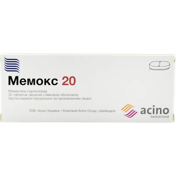 Мемокс 20 таблетки по 20 мг, 30 шт.