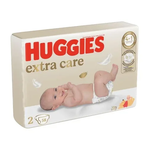 Підгузки для дітей Huggies (Хагіс) Huggies Extra Care (Екстра Кеа) від 4 до 6 кг, 58 шт.