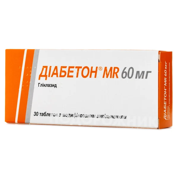 Діабетон MR таблетки по 60 мг, 30 шт.
