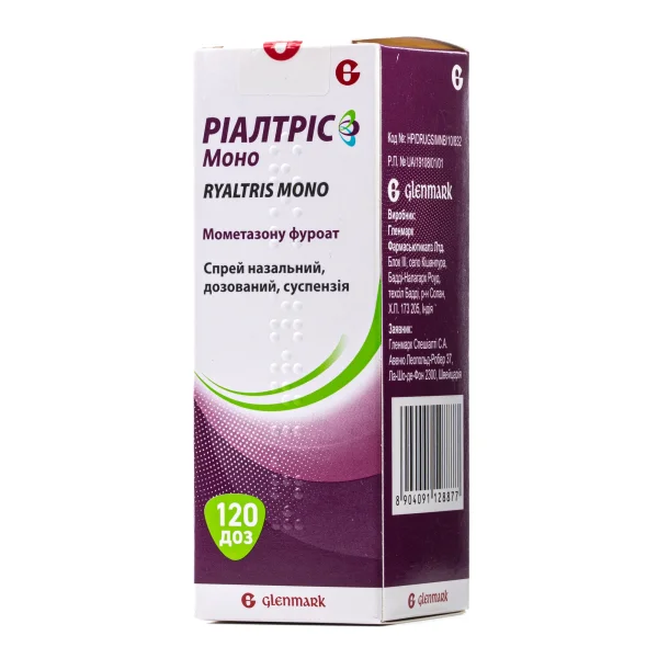 Ріалтріс Моно спрей назальний по 50 мкг/доза, 120 доз, 1 шт.