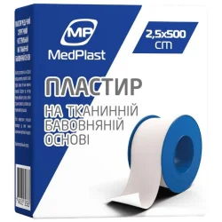 Пластырь MedPlast (МедПласт) хирургический нестерильный на тканевой хлопковой основе 2,5 см x 500см, 1 шт.