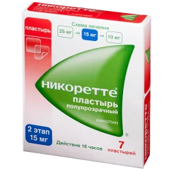 Нікоретте трансдермальний пластир 15 мг, 7 шт.