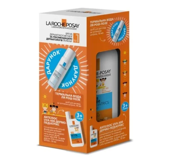 Набір La Roche-Posay (Ля Рош-Позе) Anthelios UVA400 Дермо Педіатрікс SPF50 флюїд, 50 мл +термальна вода, 50 мл