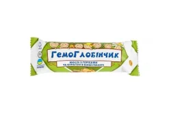 Батончик мюслі Гемоглобінчик з горіхами та курагою в білій глазурі, 40 г