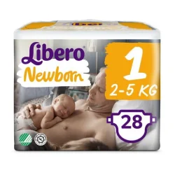 Підгузники Ліберо Нюборн 1 (Libero Newborn) (2-5кг), 28 шт.