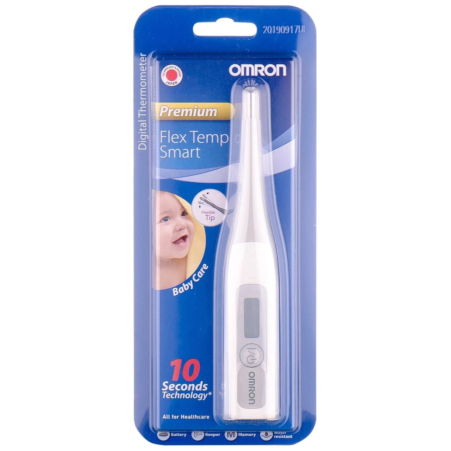 Термометр електронний Omron (Омрон) цифровий Flex Temp Smart (Флекс Nемп Смарт) модель MC-343-F-E з гнучким наконечником, 1 шт.