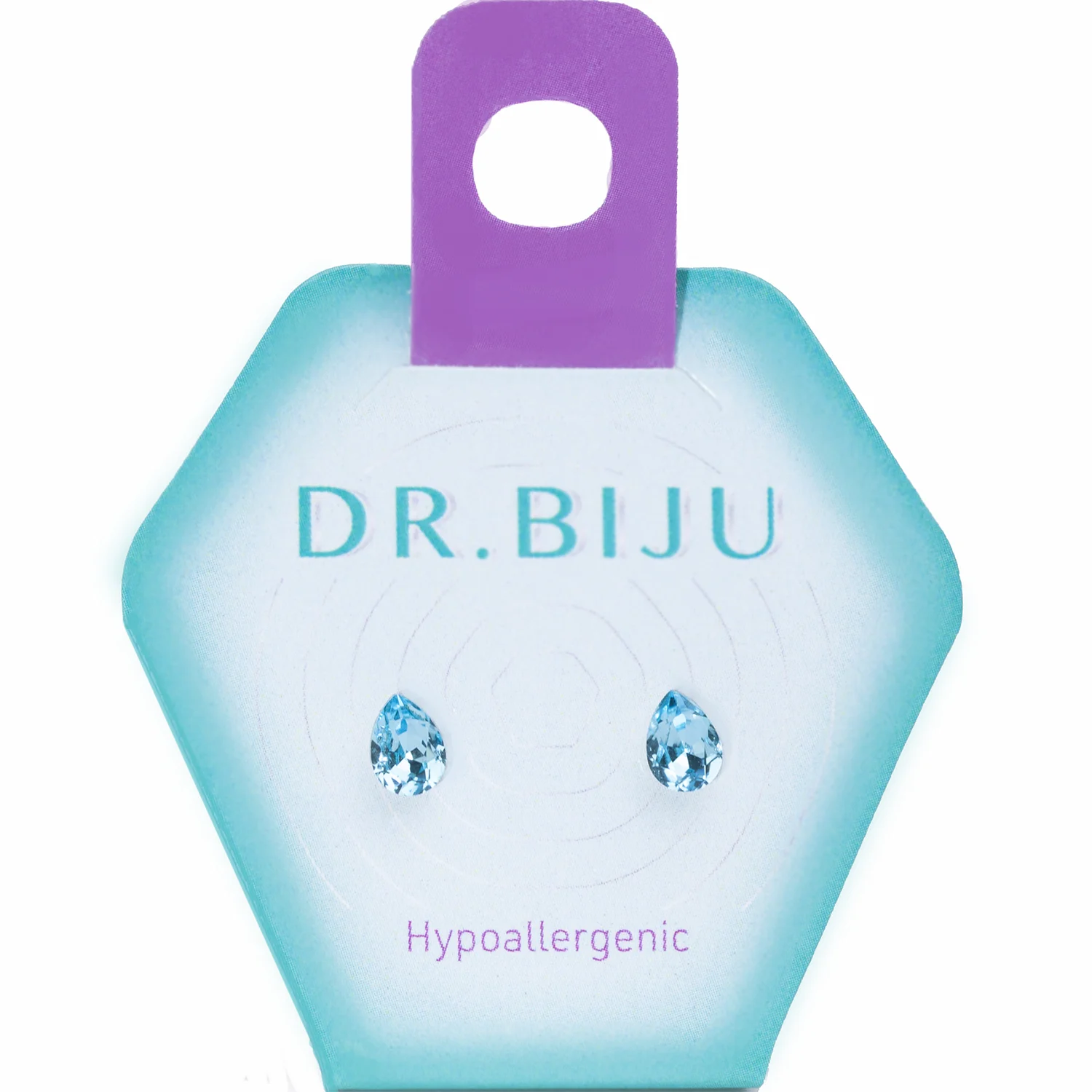 Сережки Доктор Біжю (Dr. Biju) Вишукана груша 6,0 мм Аква Богеміка, 1 пара