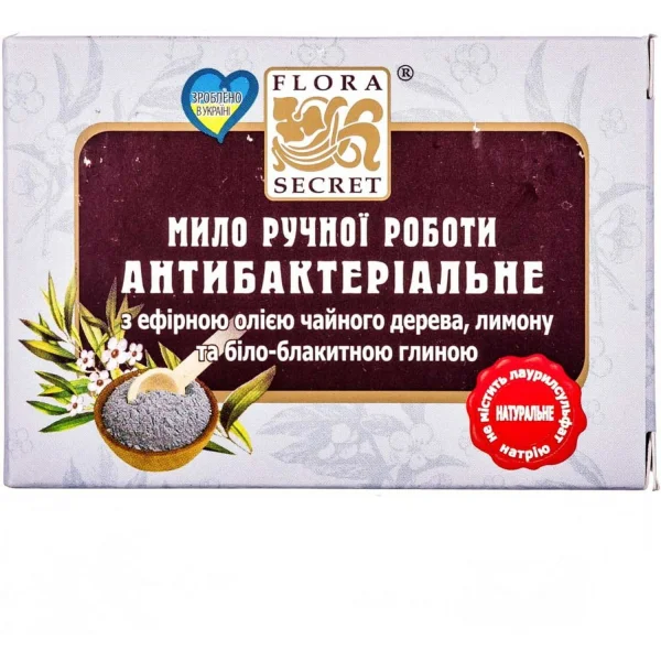 Мило Flora Secret (Флора Сікрет) Антибактеріальне з олією чайного дерева, 75 г