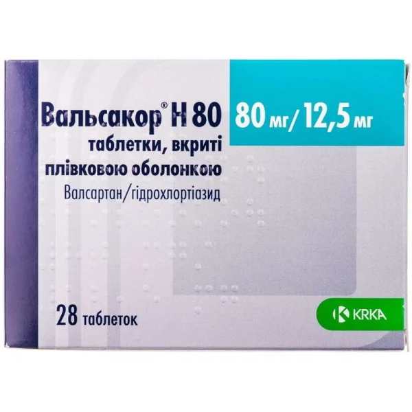 Вальсакор Н 80 таблетки по 80 мг/12,5 мг, 28 шт.