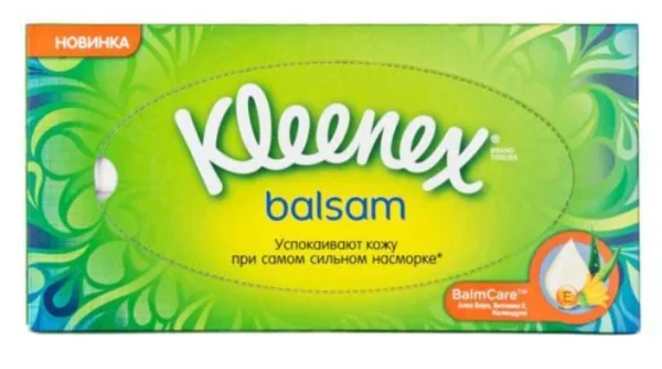 Серветки Клінекс в боксі № 72 бальзам