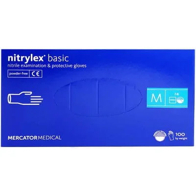 Перчатки Нитрилекс Базик (Nitrylex Basic) нитриловые, неприпудренные, нестерильные, размер М