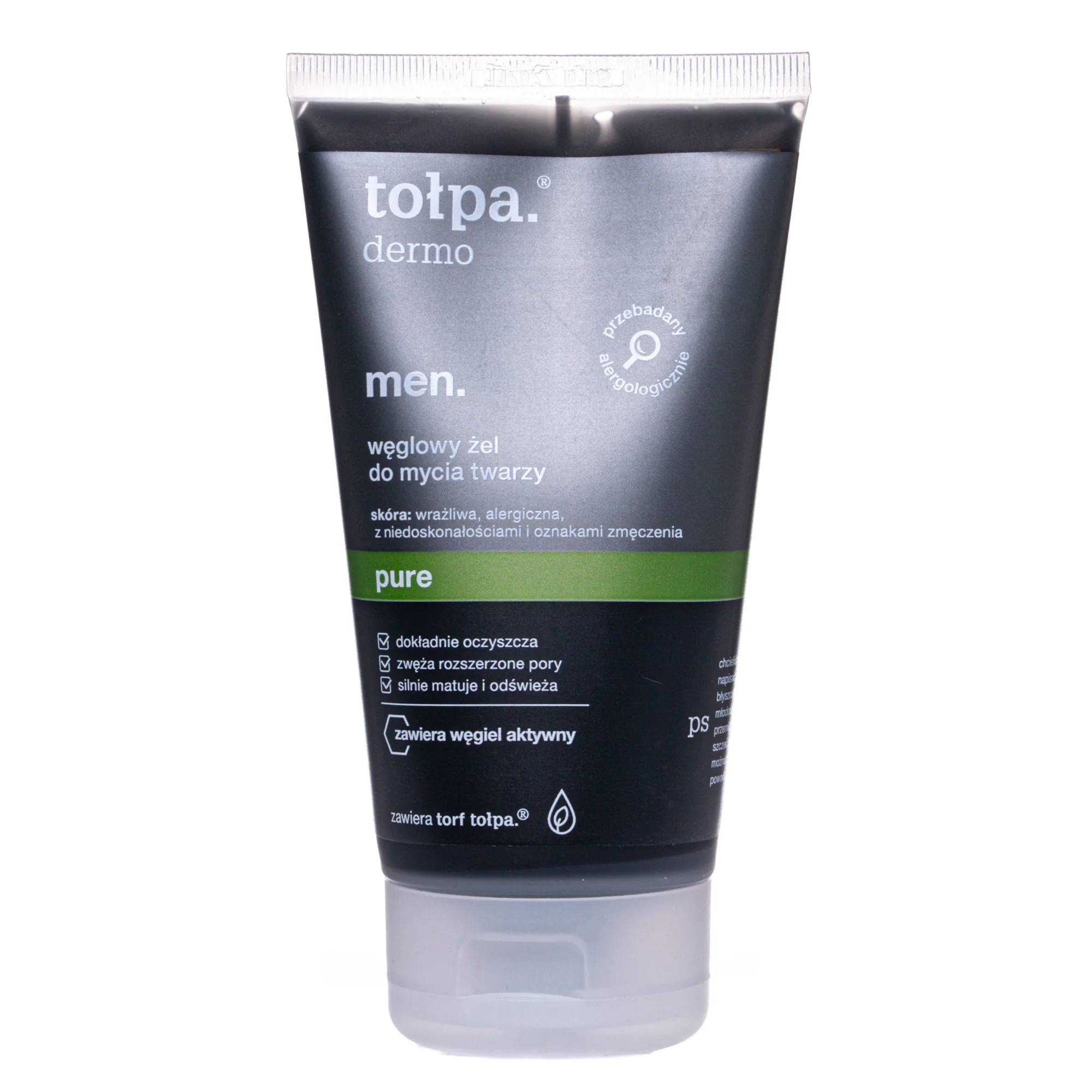 Гель для вмивання Tolpa (Толпа) Dermo Men Pure очищуючий з деревним вугіллям, 150 мл