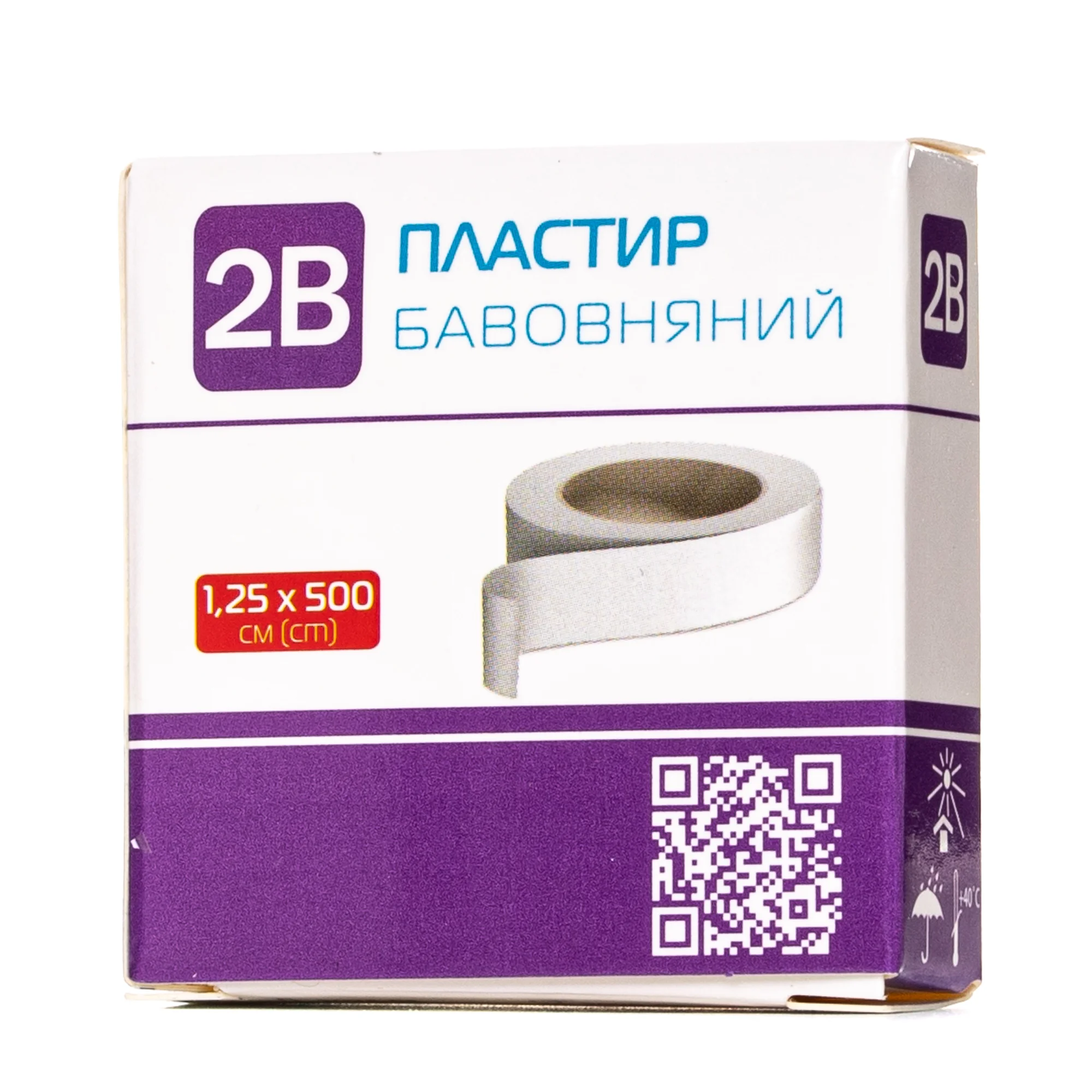 Пластир хірургічний 2В на тканинній основі 1,25 х 500 см, 1 шт.