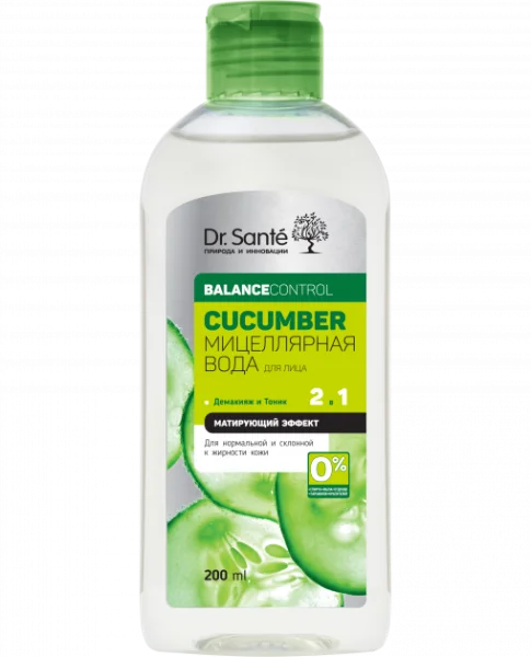 Міцелярна вода для обличчя Dr.Sante Cucumber Balance Control(Доктор Санте Кукамбер Баланс Контрол), 200 мл 