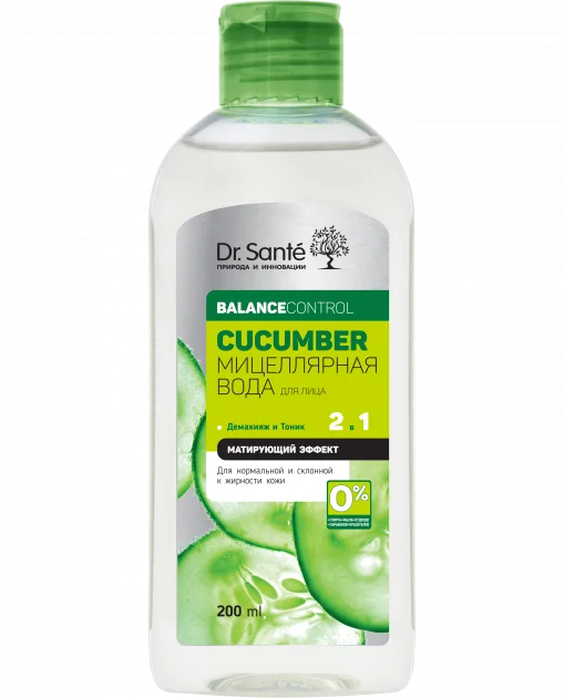 Міцелярна вода для обличчя Dr. Sante (Доктор Санте) Cucumber Balance Control, 200 мл
