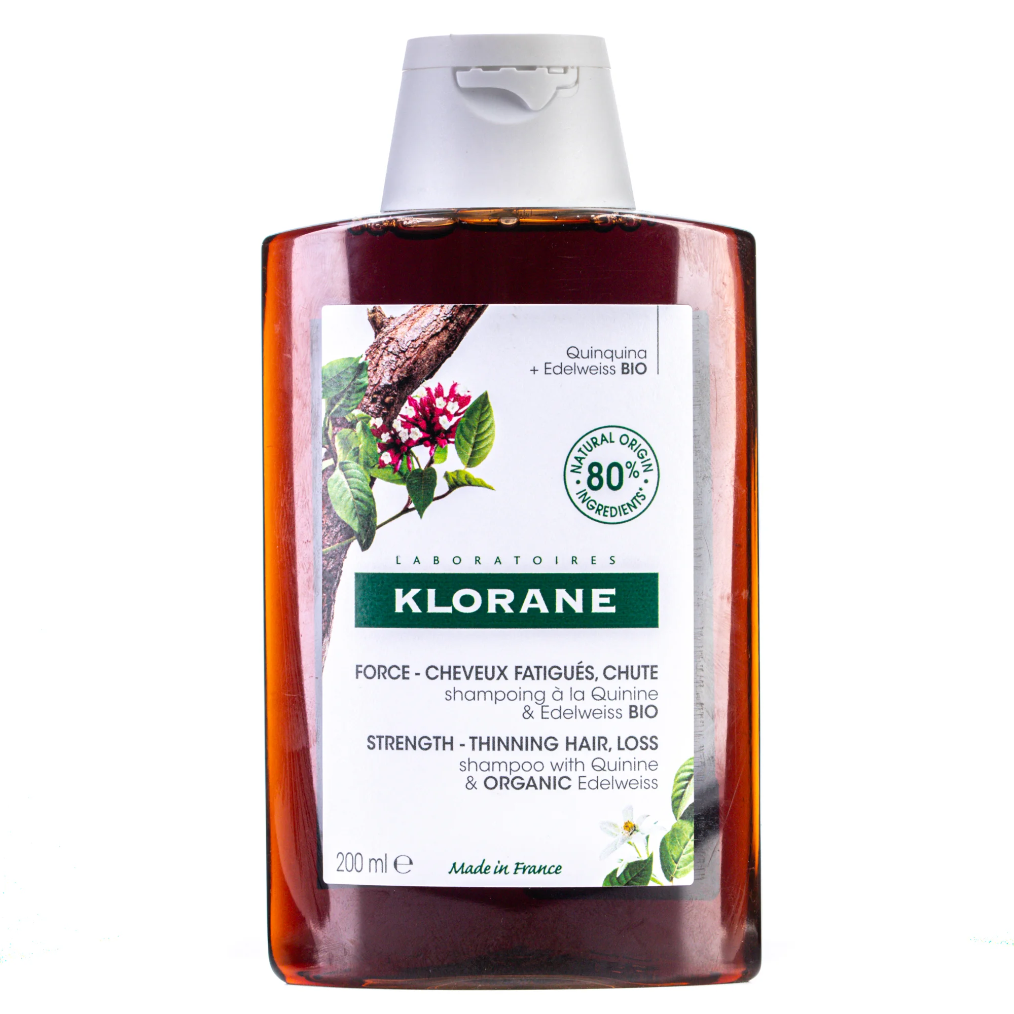 Шампунь для волосся Klorane (Клоран) зміцнюючий з хініном, 200 мл