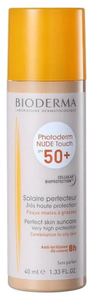Солнцезащитный тональный флюид для лица Биодерма (Bioderma) Фотодерм Нюд Тач натуральный, 40 мл