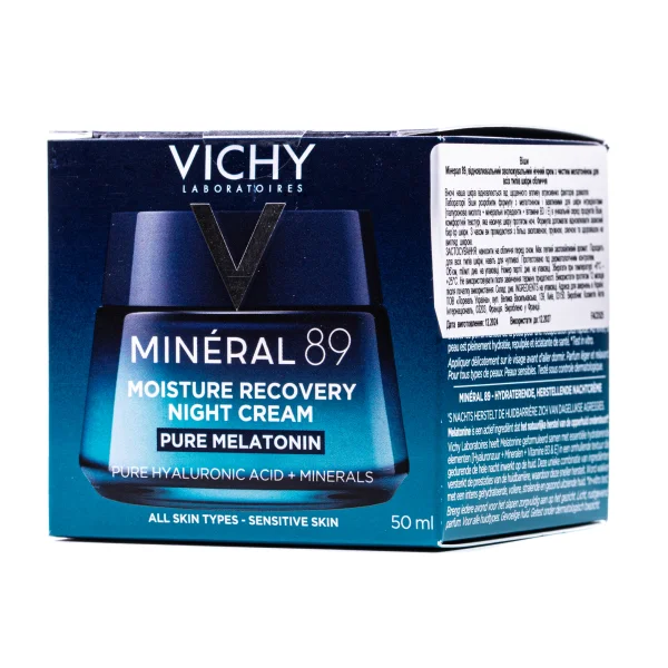 Крем для обличчя нічний Vichy (Віши) Mineral 89 відновлювальний зволожувальний для всіх типів шкіри, 50 мл